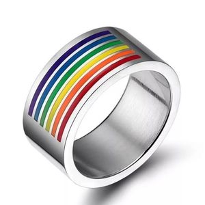 Pride Colorful Rainbow Wedding Engagement Ring